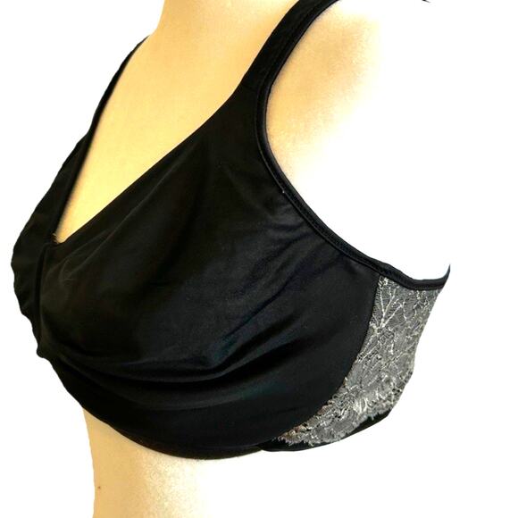 Bali Womens Bra 36DD Black Lace Comfort Indulgence Back Smoothing Style Sexy - Picture 2 of 6